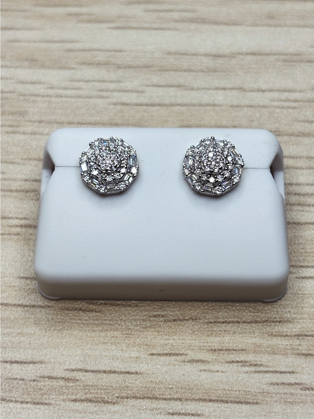 .925 Sterling Silver 1.5 CTW VVS Moissanite Small Octagon Stud Earrings - Picture 6 of 6